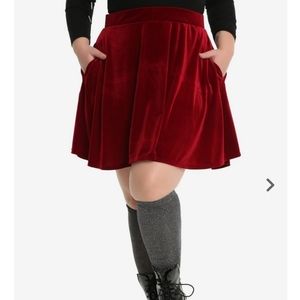 Hot Topic Red Velvet Skirt Plus Size 4